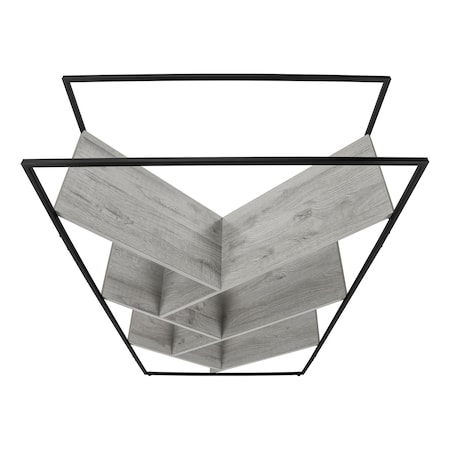 Homeroots 60" Gray Metal and Wood Five Tier Geometric Bookcase 489796