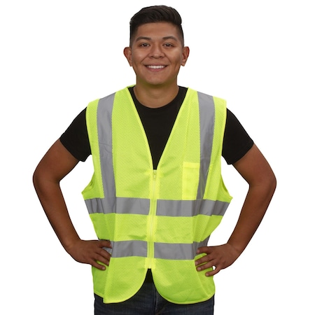 Cordova Safety Vest, Type R, Class 2, Mesh, Lime VZ241P3XL