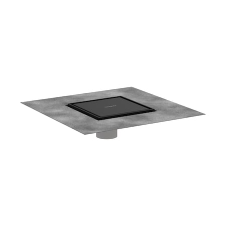 Hansgrohe RainDrain Brilliance Point Drain Set 6"x 6" Trim Tileable Rear Cover and Rough in Matte Black 56134671