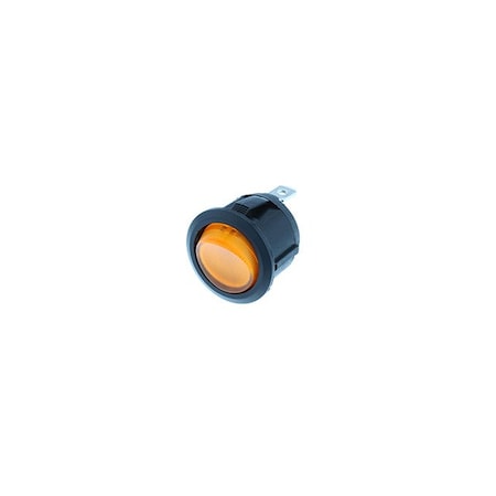 Switch Components Round Rocker, 3P SPST OFF-ON, Amber LED RA1-1A-DC-2-AL