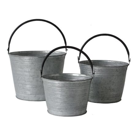 Cheungs FP-3999-3 Set of 3 Metal Tapered Bucket with Handle FP-3999-3