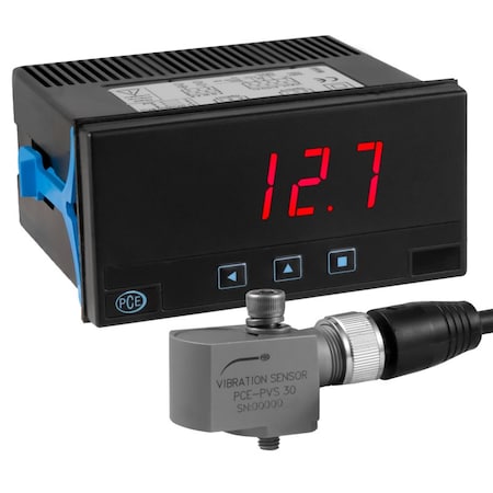 Pce Instruments Vibration sensor, +/-12.7 mm/s range, 3-1500 Hz with 4-20 mA output and M6 mounting with display PCE-PVS 30-DPD-U