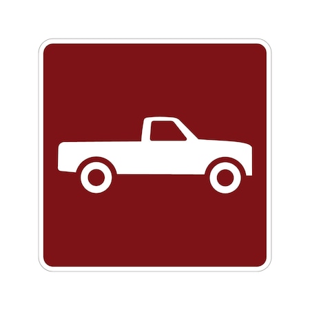 Sign Solutions Usa Pick-Up Trucks (Symbol), 18 in W x Square, Aluminum Sign DUS12DWT1818RS-140