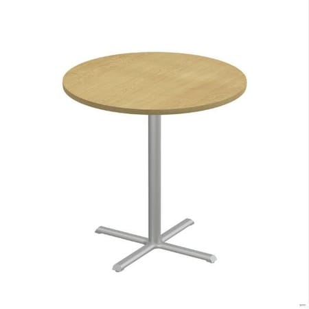 Correll Round Cafe Table, 48 in W, 48 in L, 42 in H, Particleboard Top, Fusion Maple SXB48R-16-98-16