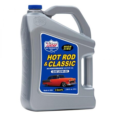 Lucas Oil SAE 20W-50 Conventional Hot Rod & Classic Car Motor Oil - 5 qt. LUC10684
