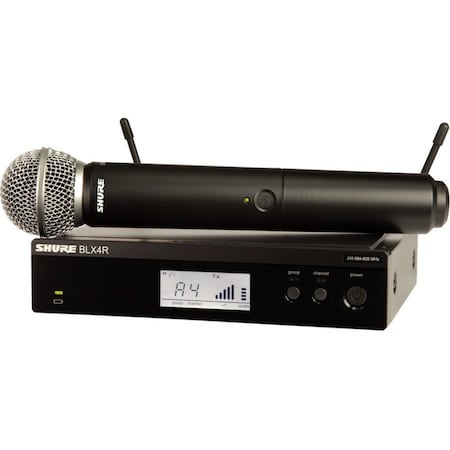 Shure VOCAL SYSTEM WITH (1) BLX4R RACK MOUNT WIRELESS RECEIVER AND (1) BLX2 HANDHELD T BLX24R/SM58-J11