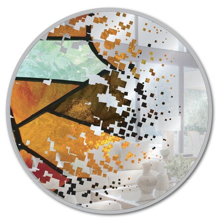 Se-Kure Luxe Earth Tones Art Deco#1 Convex Mirror 18in Frameless COA01-18