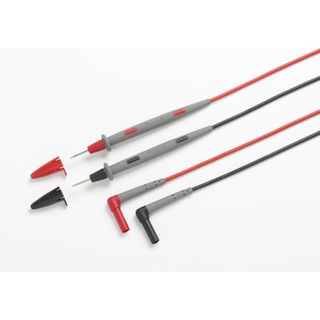 Fluke Test Leads, 4 ft. Length, Silicone, Cat III 1000V, CAT IV 600V, Max Current 10 AMPS, Black/Red, PR Fluke-TL71