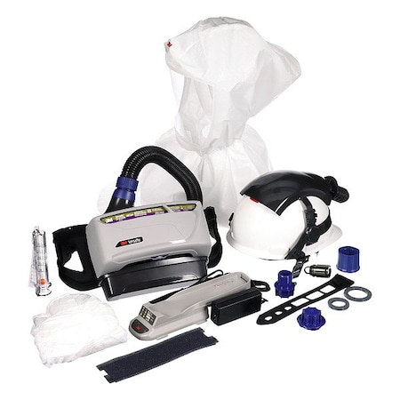 3M PAPR Kit, Versaflo, Hood with Hard Hat, Belt-Mount/Back-Mount, 4-pt Ratchet, Universal TR-600-IHK