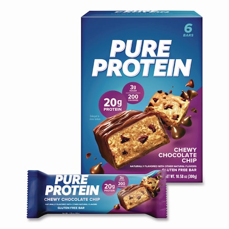 Balance Bar Pure Protein Bar, Chewy Chocolate Chip, 1.76 oz Bar, 6PK NRN13353