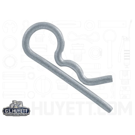 Huyett Bridge Pin, Zinc Plated Spring Steel, 0.120 in Wire Dia x 1.812 in Length x Fits 1/8 in Shaft BP-134