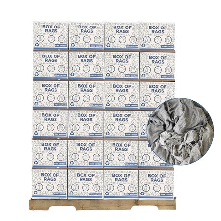 Supremeplus Recycled Gray Knit T-Shirt Cleaning Rags, 600 lbs. Pallet, 120 x 5 lbs. Boxes, 120PK SP-0417