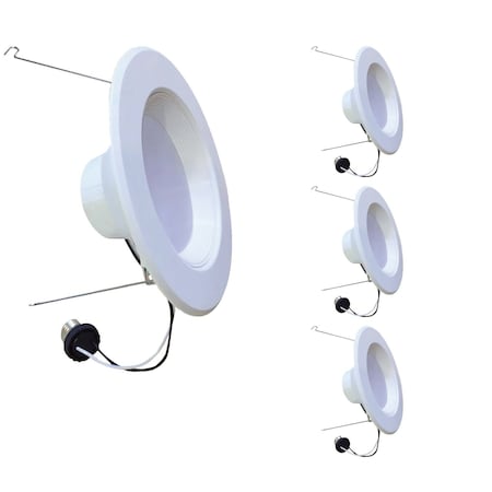 Bulbrite 6 in. 2700K Integrated LED Recessed Retrofit Light Kit for 75-Watt Equivalent, 4PK 861490