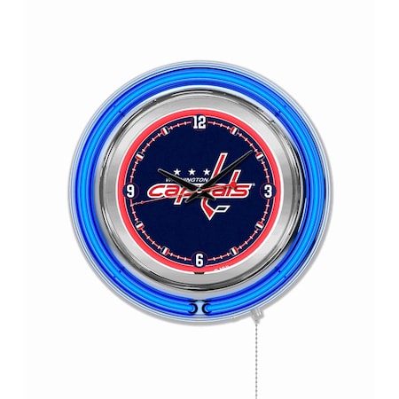 Holland Bar Stool Co Washington Capitals Double Neon 15" Clock, NHL Clk15WshCap