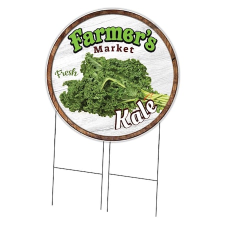 Signmission Farmers Market Kale Double Sided Corrugated Plastic Circle Yard Sign, C-36-CIR-DS-WS-Kale C-36-CIR-DS-WS-Kale