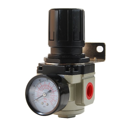 Primefit Large Body 1/2in Air Regulator with Steel Protected Gauge - 1/2in NPT Inlet/Outlet R1203G