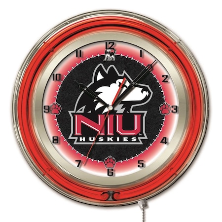 Holland Bar Stool Co University of Northern Illinois Double Neon 19" Clock Clk19NorIll