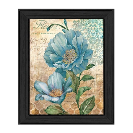 Homeroots Paris Blue I Black Framed Print Wall Art 404900