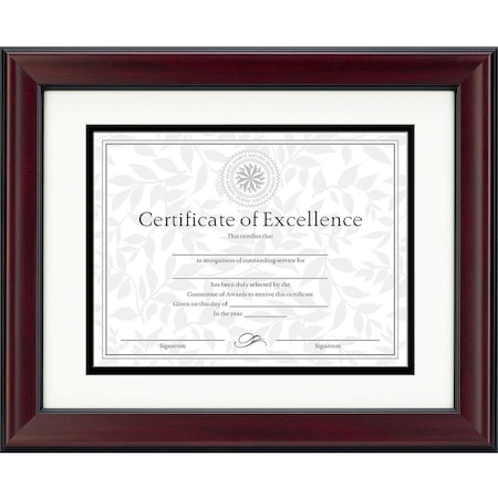 Burnes Home Accents DAX Document Frame, DAX, 14" x 11", Rosewood & Black Frame, 1 Each N3246S1T