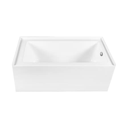 Kingston Brass 60-Inch Acrylic Rectangular 3-Wall Alcove Tub Combo w/ Waste and Overflow Drain, Right Hand Drain CVTDE603122R8