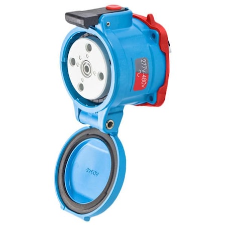 Meltric DS30 RECEPTACLE POLY BLUE SIZE 3 TYPE 3R 3P+N+G 30 A 277/480 VAC 60 Hz NO AUX 33-34047