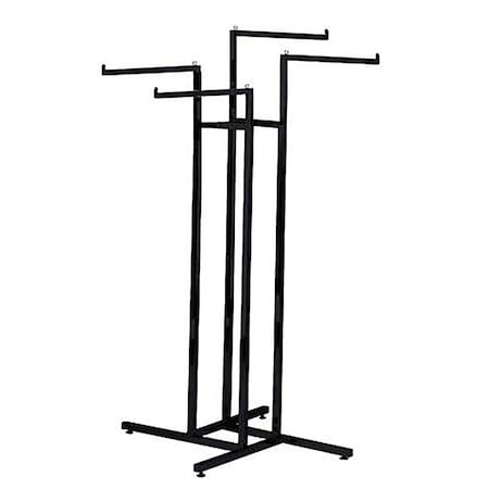 Store Supply Warehouse 4-Way Chrome Accent Clothing Rack with Straight Arms 60331