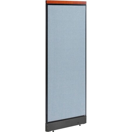 Global Industrial Interion Deluxe Non-Electric Office Partition Panel with Raceway, 24-1/4"W x 65-1/2"H, Blue 694748NBL