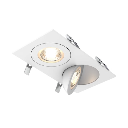 Dals Lighting Pivot Duo 4'' Flat 5CCT Recessed LED Gimbal in White FGM4-CC-DUO-WH