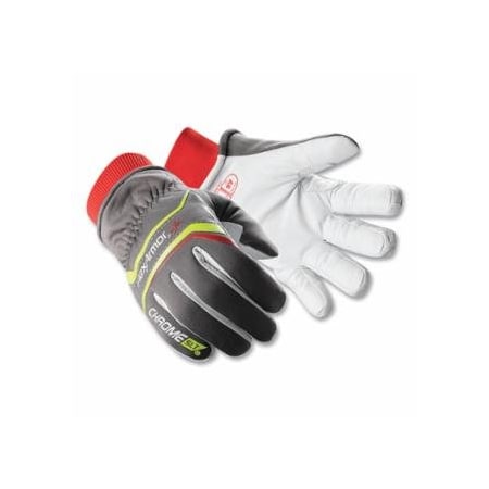 Hexarmor Chrome SLT Leather Winter Gloves, 4075W, A6 Cut, X-Large, Gray/White/Red 572-4075W-XL-10