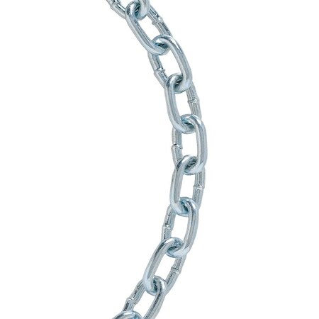 Baron Proof Coil Chain, 10 ft L, 30 Grade, Low Carbon Steel, Electro Galvanized/Zinc Plated 45928