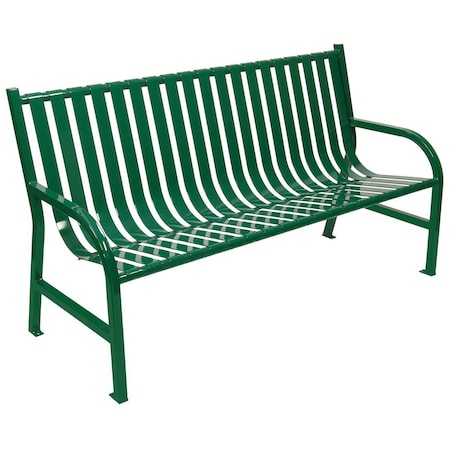 Witt Industries 5 Ft. Outdoor, Slatted Metal Bench, Green M5-BCH-GN
