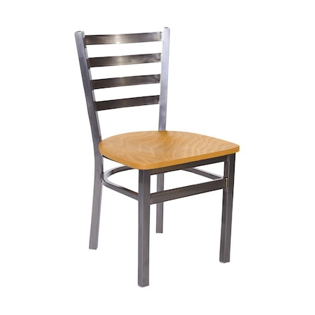 Bfm Seating Lima Ladder Back Chair - Light Cherry Wood Seat - Steel Frame - Clear Coat Finish 2160CCHW-CL