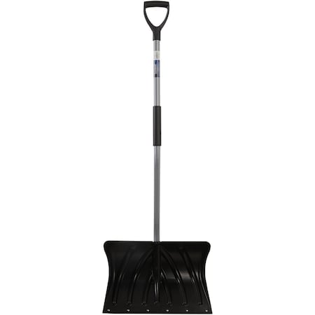 Unbranded 20'' Poly Ergo Snow Shovel with Steel Wear Strip and 45'' Steel Handle H505A