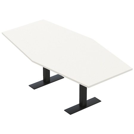 Skutchi Designs 7ft Hexagon Conference Table With Power | Harmony Series | 6 Person Meeting Room Table HAR-HEX.IR-48X84-T.BK-W960-NA