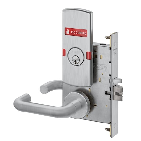 Schlage Grade 1 Entrance Office Mortise Lock, Conventional Cylinder, S123 Keyway, 03 Lever, A Rose, Indicat L9050P 03A 626 OS-OCC