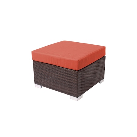 Bfm Seating Aruba Wicker Outdoor Ottoman with Sunbrella Cushion PH5106JV-57013