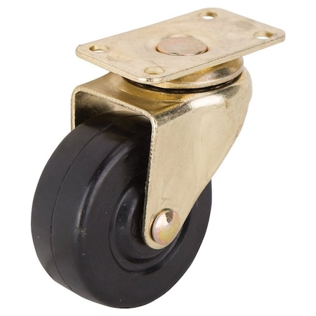 Prosource Swivel Caster, 2 in Dia Wheel, 3/4 in W Wheel, Rubber Wheel, Black, 90 lb, Steel Housing Material JC-D05-PS