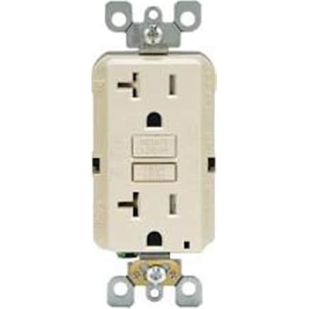 Ezgeneration Mfg R06-GFTR2-0KT Guide Light and Self-Test Tamper Resistant Gfci Outlet 20Amp - Light Almond EZ428501