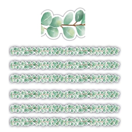 Teacher Created Resources Eucalyptus Die Cut Border Trim, 35 Feet Per Pack, 6PK TCR8686