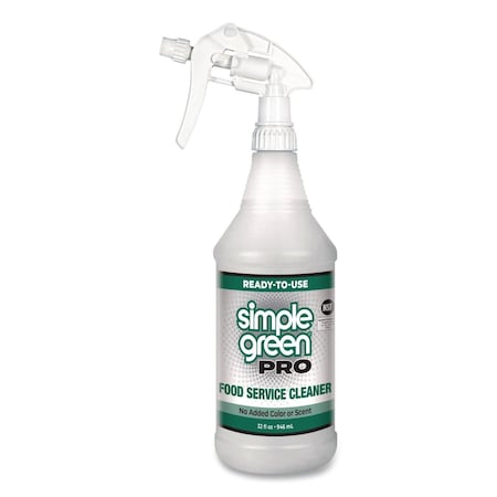 Simple Green Pro Food Service Cleaner Ready-To-Use, 32 oz Spray Bottle, 12PK 610101201032