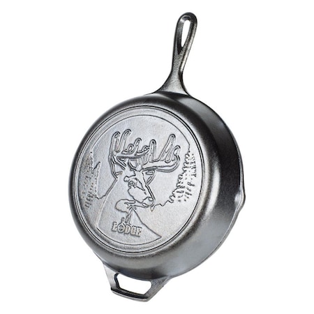 Lodge 10.25 in. Wildlife SeriesWhitetail Buck Cast Iron Skillet, Black 6655724