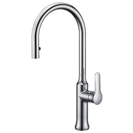Anzzi Cresent Single Handle Pull-Down Kitchen Faucet, Polished Chrome KF-AZ1068CH