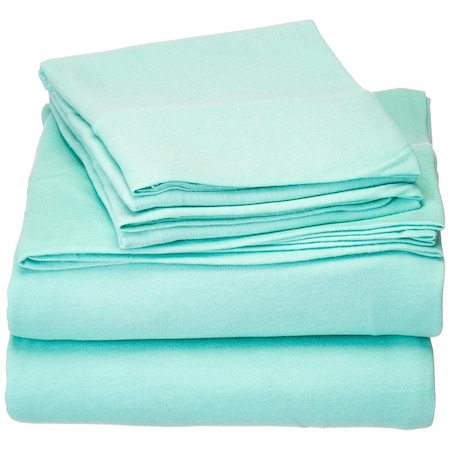 Intelligent Design Blend Jersey Knit Sheet Set, Aqua, Twin ID20-695