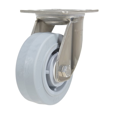 Vestil Thermoplastic Rubber Swivel Caster 5 In. Diameter x 2 In. Width 500 Lb. Capacity Gray CST-E-SS-5X2TPR-S