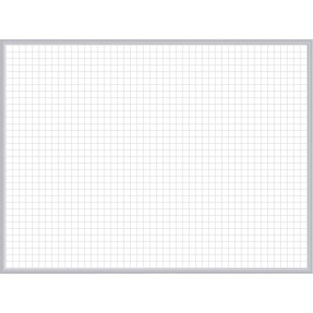Ghent Dry Erase Board, Steel, 24 in, 36 in, Aluminum Frame, White/Gray, Gloss GRPM222G-23