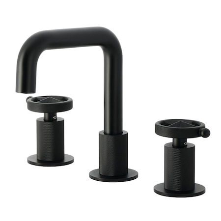 Kingston Brass Widespread Bathroom Faucet with Push Pop-Up Drain, Matte Black KS1410RNK