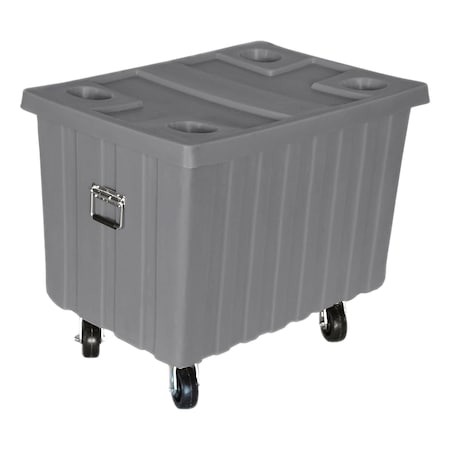 Myton Industries Bushel Truck w/lid, 14 cubic ft., w/casters, GRY MTE-2H5HL GRAY