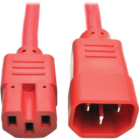 Eaton Tripp Lite Series Power Cord C14 to C15 - Heavy-Duty, 15A, 250V, 14 AWG, 6 ft. 1.83 m, Red P018-006-ARD