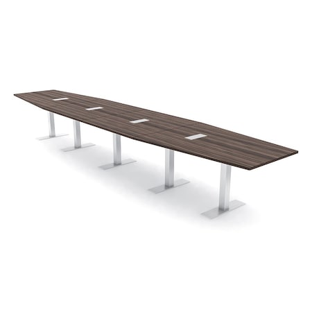 Skutchi Designs 18 Person Conference Table With Power Unit | 18' Hexagon Table | Harmony Series HAR-HEX.IR-48X216-T-H3041-ESIL