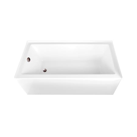 Kingston Brass 66-Inch Acrylic Rectangular 3-Wall Alcove Tub Combo with Waste and Overflow Drain, Left Hand Drain CVTAP663222L5